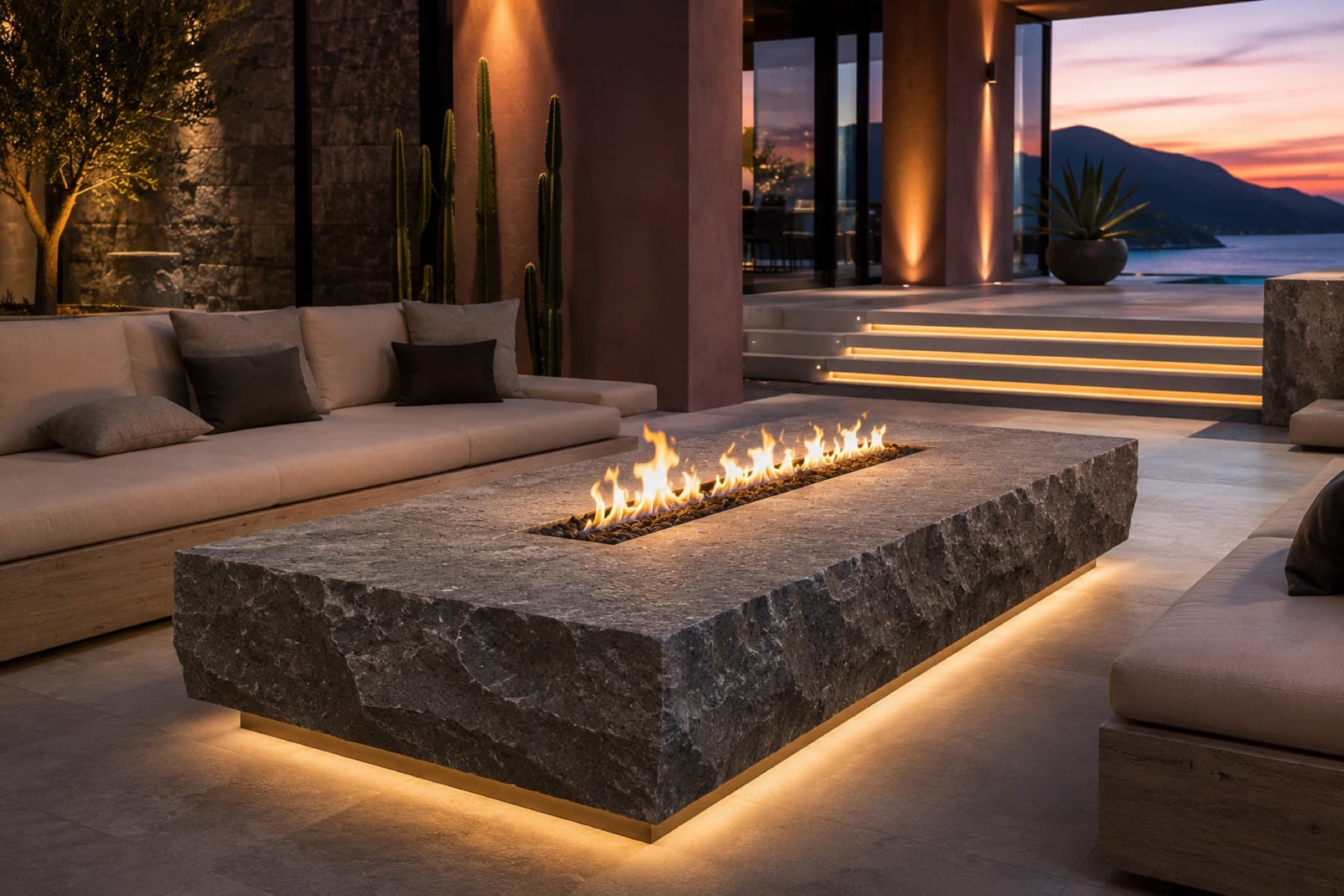 Integrated Fire Pit Table
