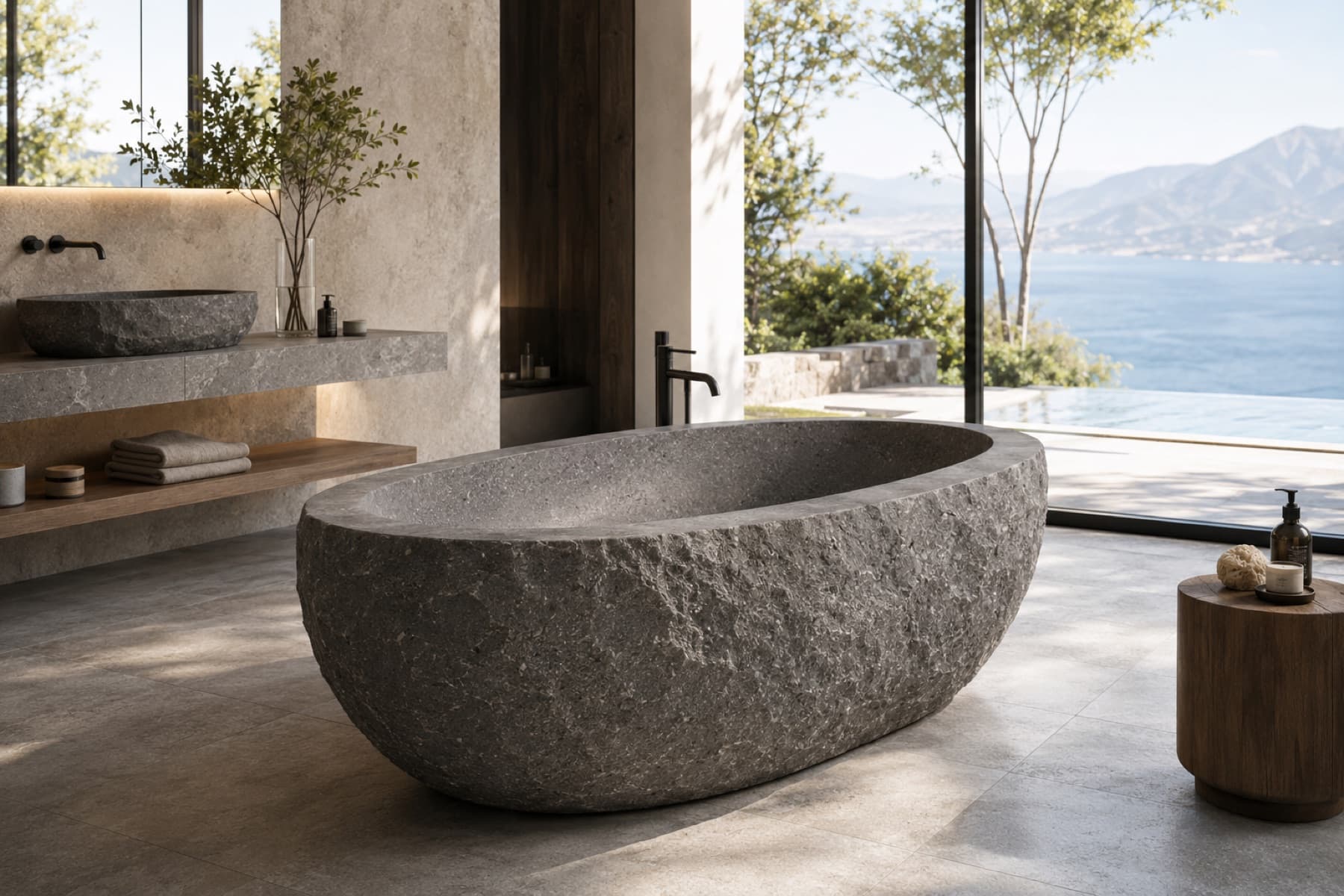 Freestanding Monolithic Bath